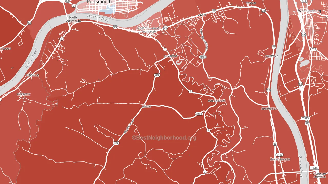 41175, KY block-group political-lean map