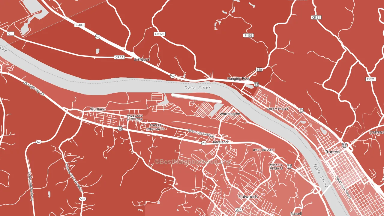 41183, KY block-group political-lean map