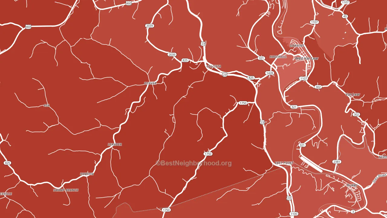 41222, KY block-group political-lean map