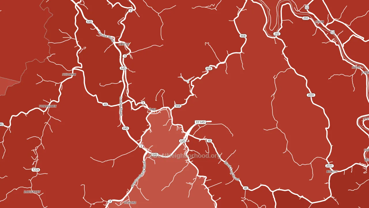 41224, KY block-group political-lean map