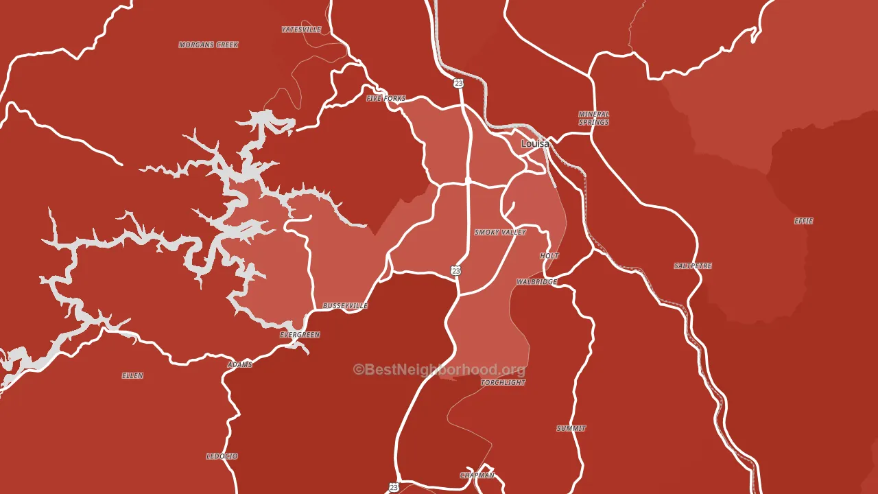41230, KY block-group political-lean map