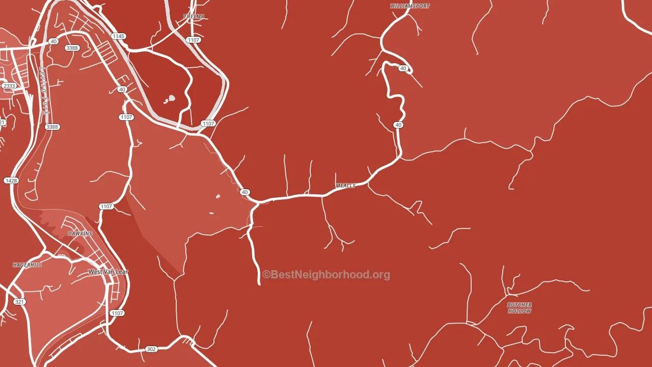 41234, KY block-group political-lean map