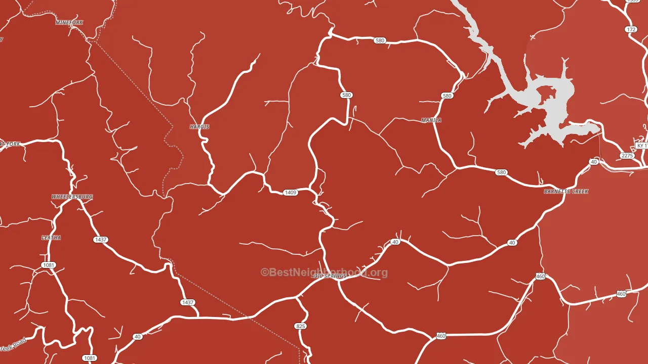 41238, KY block-group political-lean map