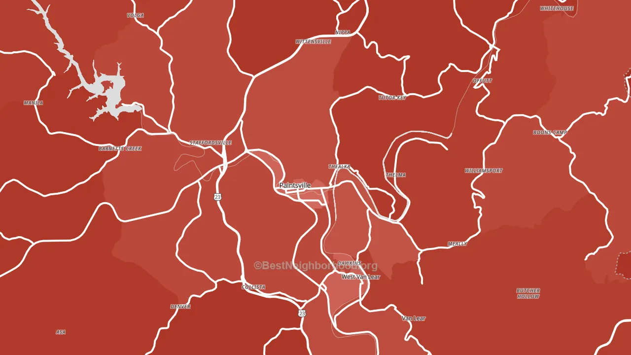 41240, KY block-group political-lean map