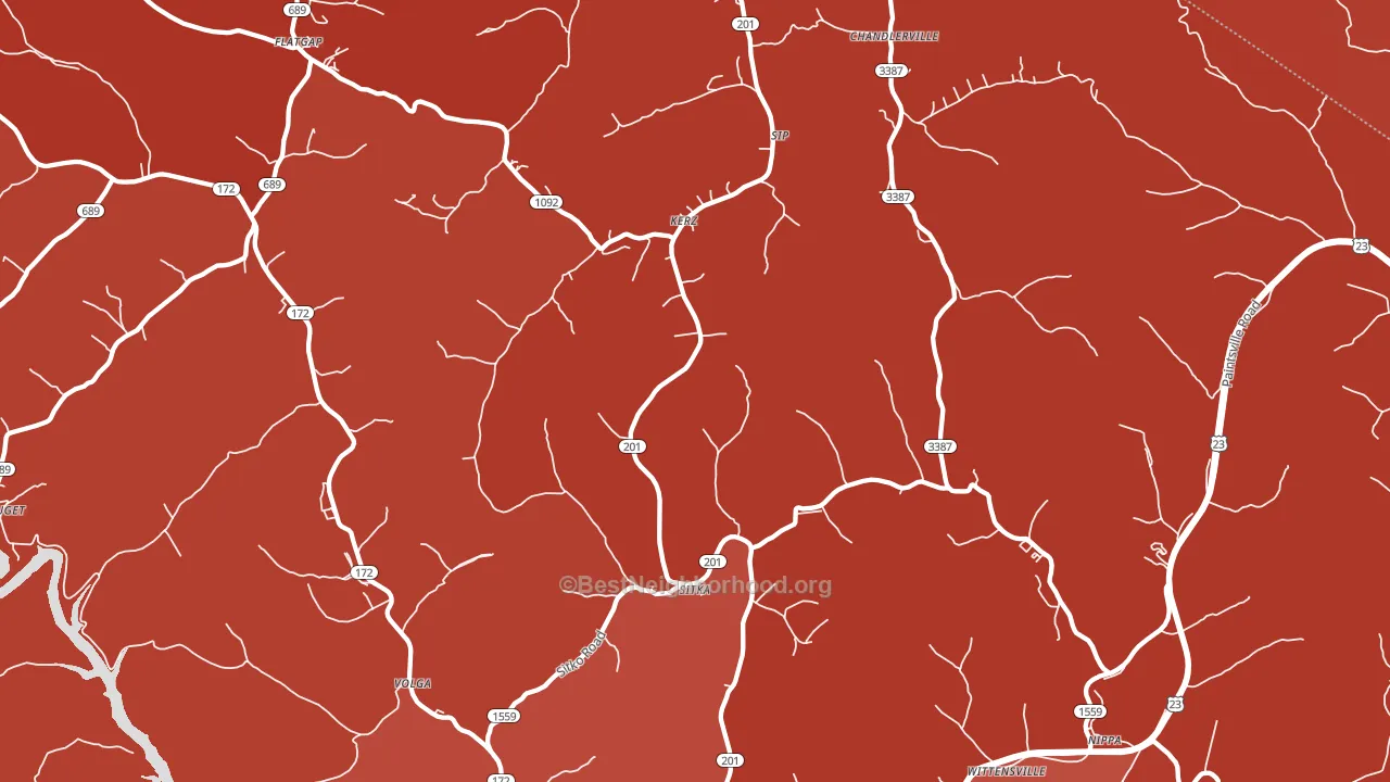 41255, KY block-group political-lean map