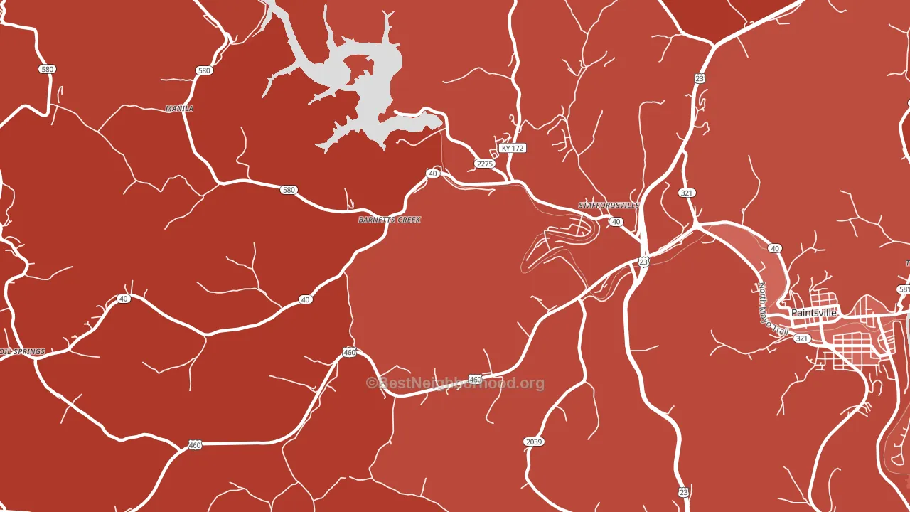 41256, KY block-group political-lean map