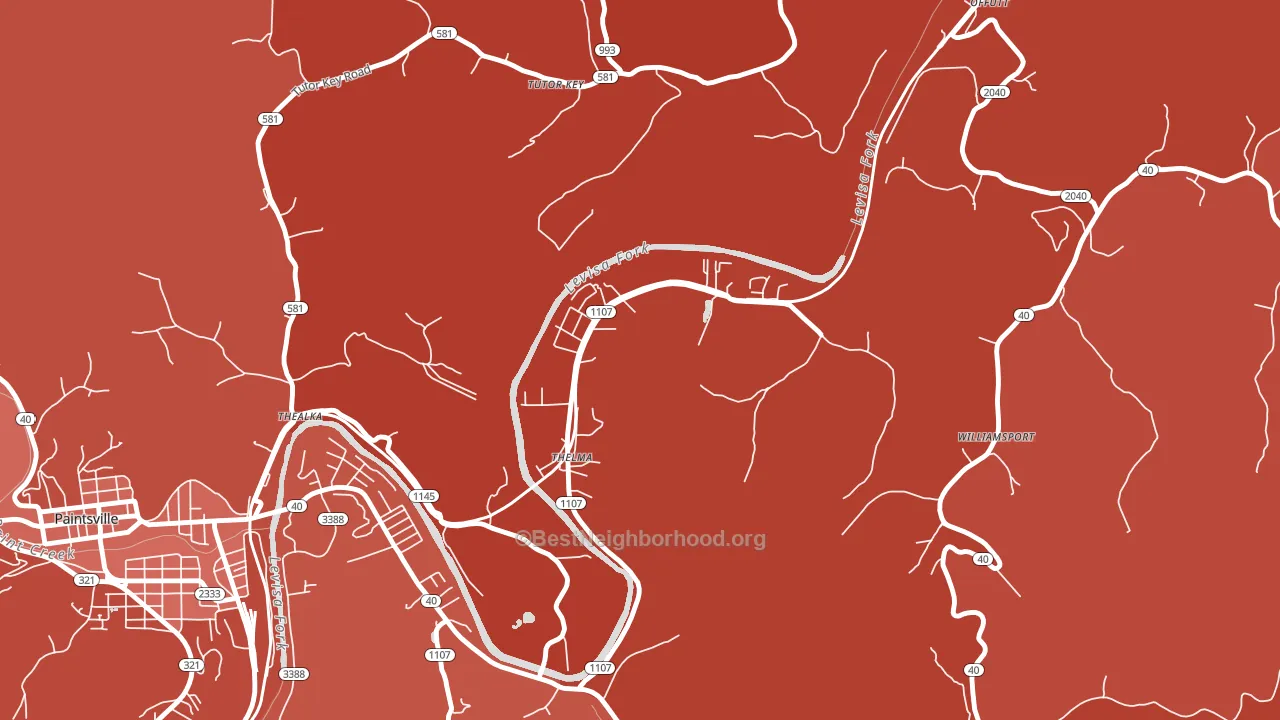 41260, KY block-group political-lean map