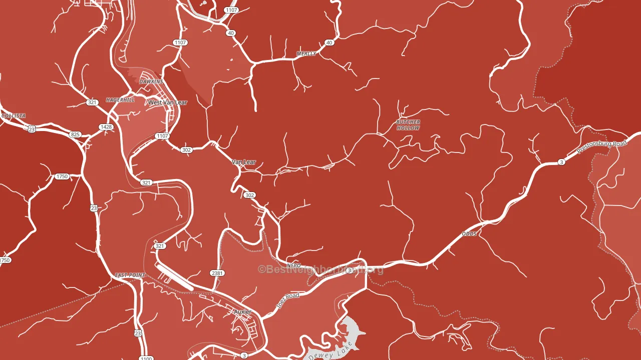 41265, KY block-group political-lean map