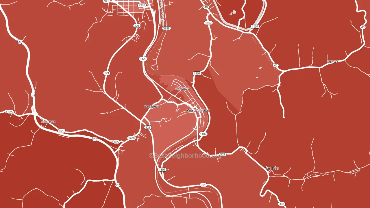 41268, KY block-group political-lean map