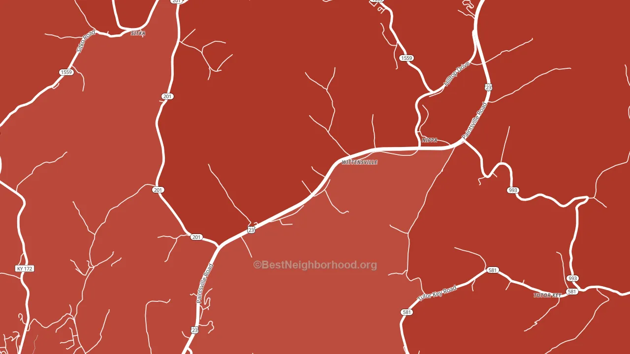 41274, KY block-group political-lean map