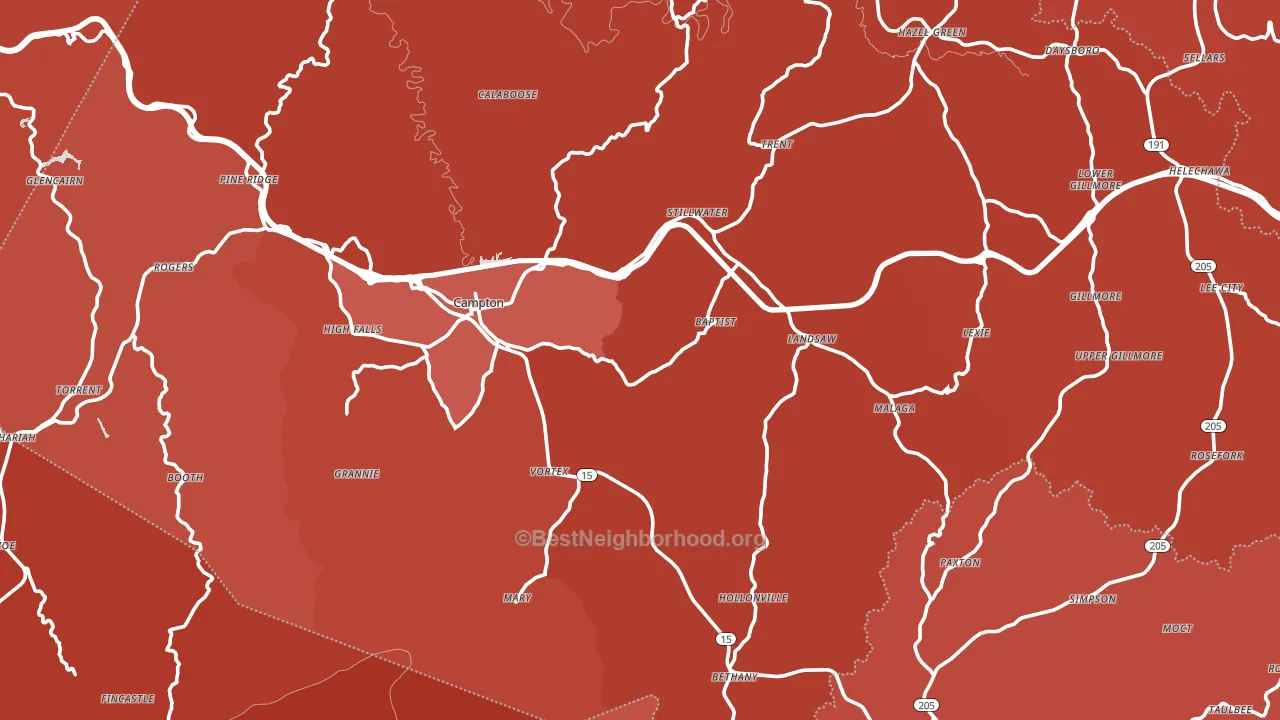 41301, KY block-group political-lean map