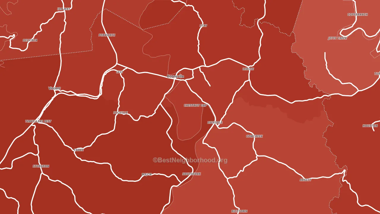 41314, KY block-group political-lean map