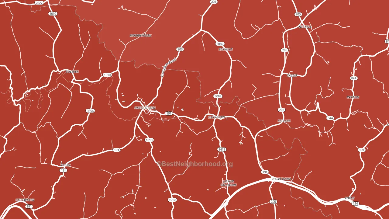 41332, KY block-group political-lean map