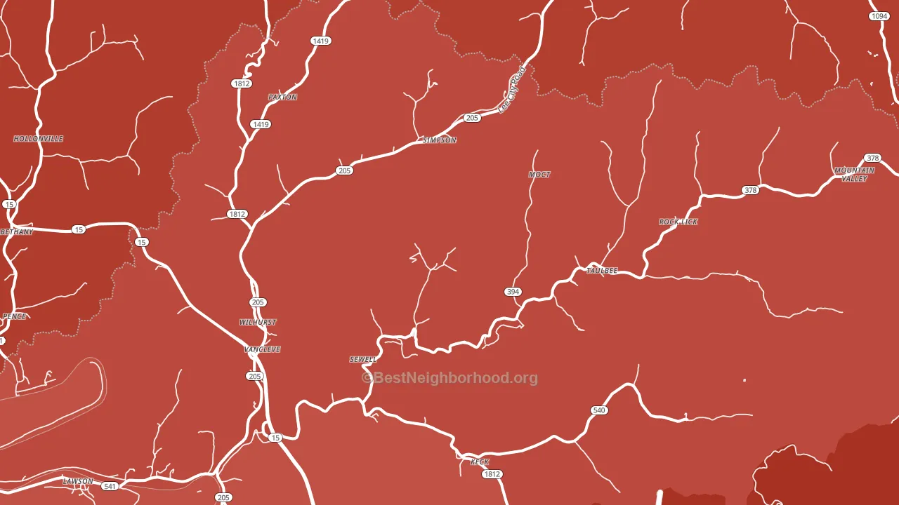 41385, KY block-group political-lean map