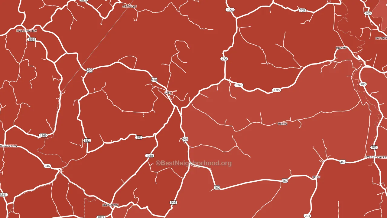 41425, KY block-group political-lean map