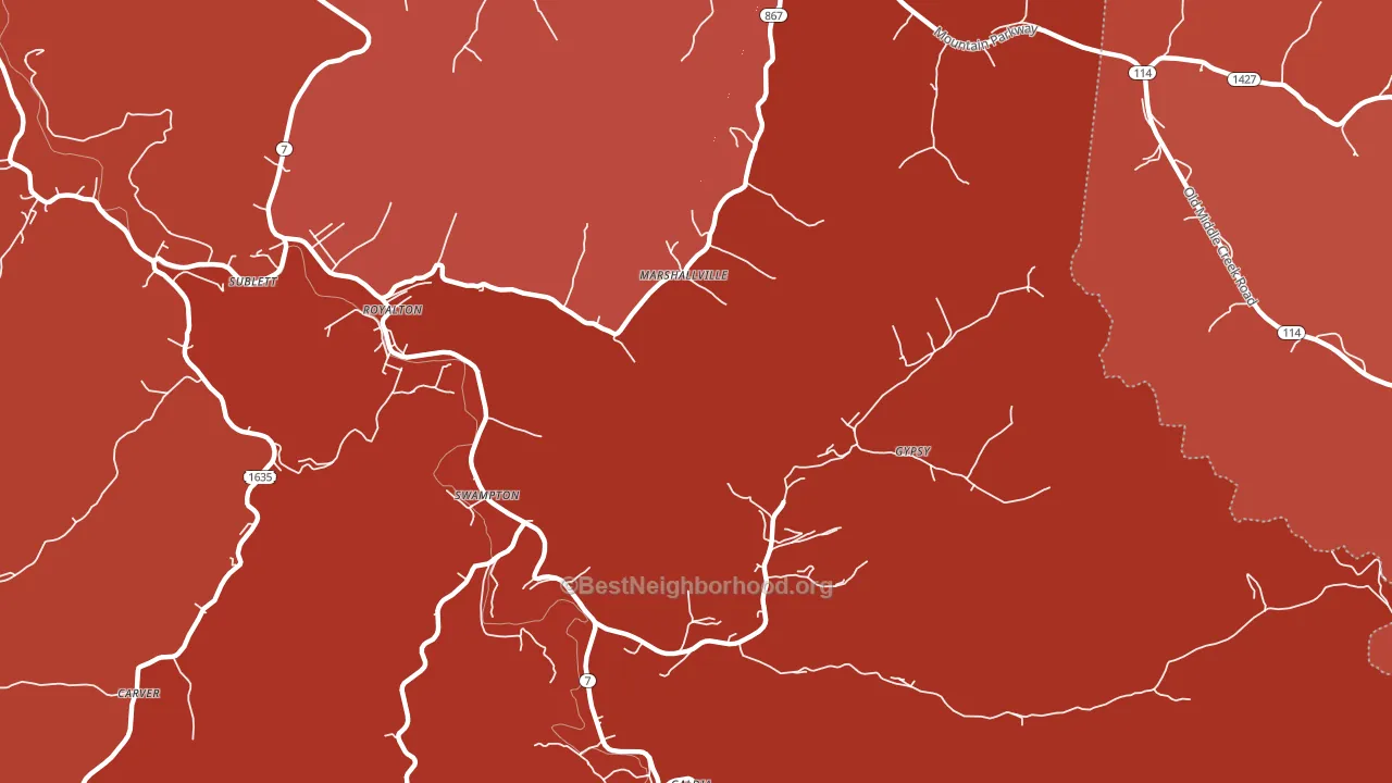 41464, KY block-group political-lean map
