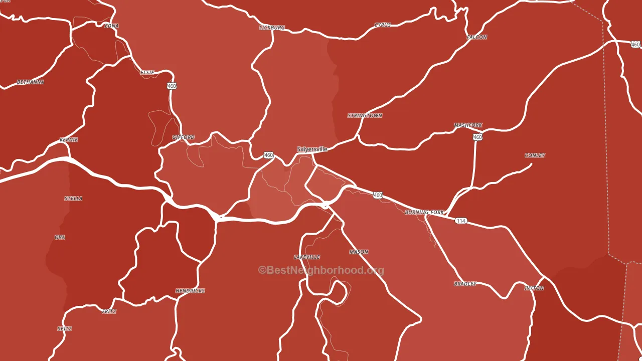 41465, KY block-group political-lean map