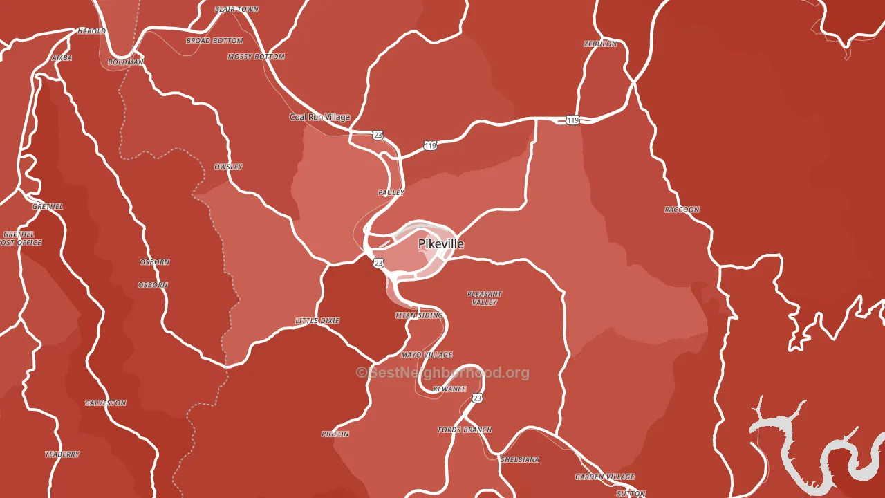41501, KY block-group political-lean map