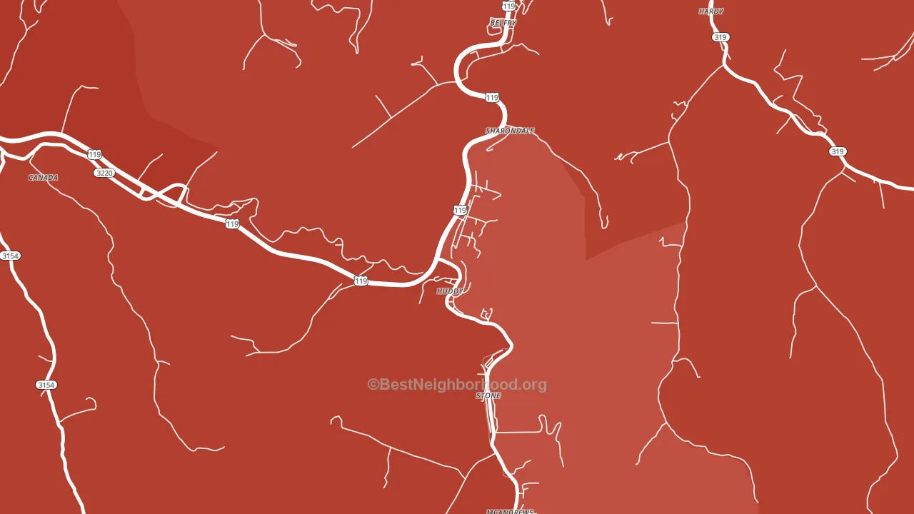 41535, KY block-group political-lean map
