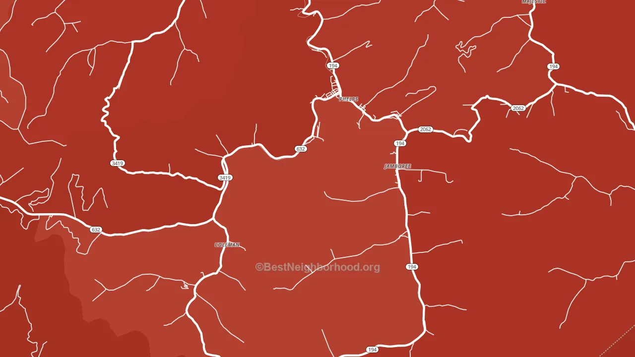 41553, KY block-group political-lean map
