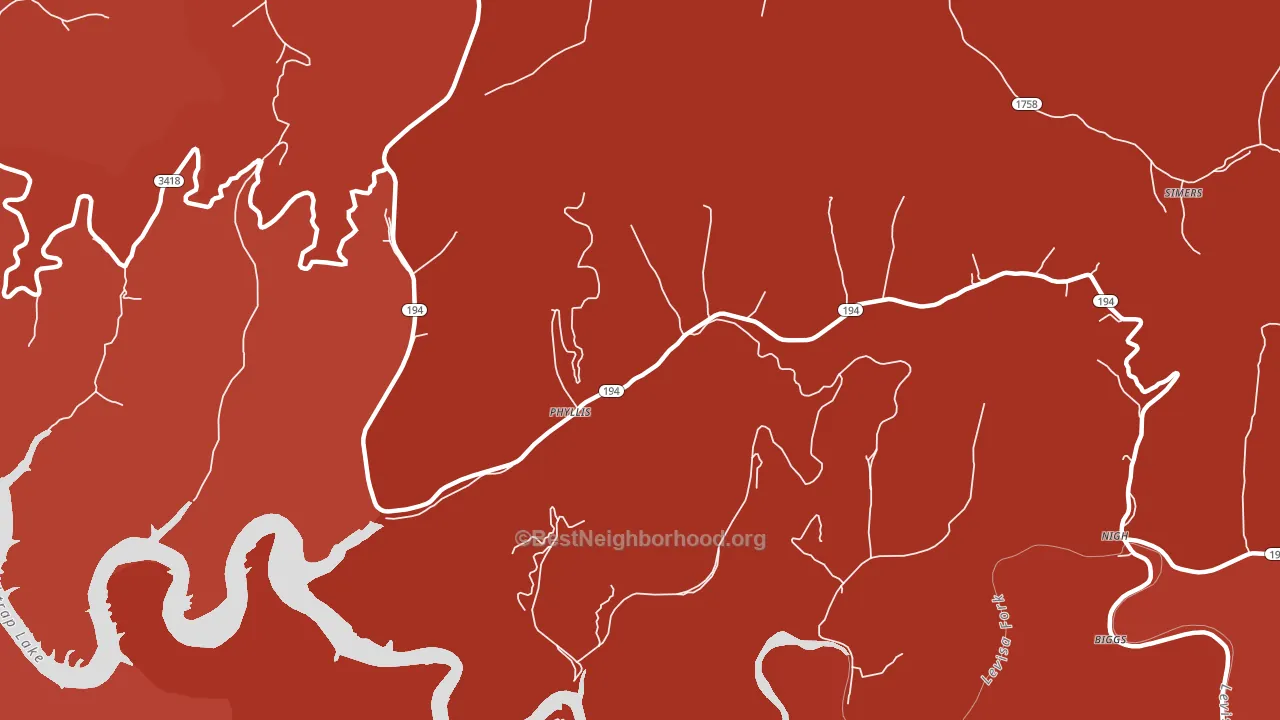 41554, KY block-group political-lean map
