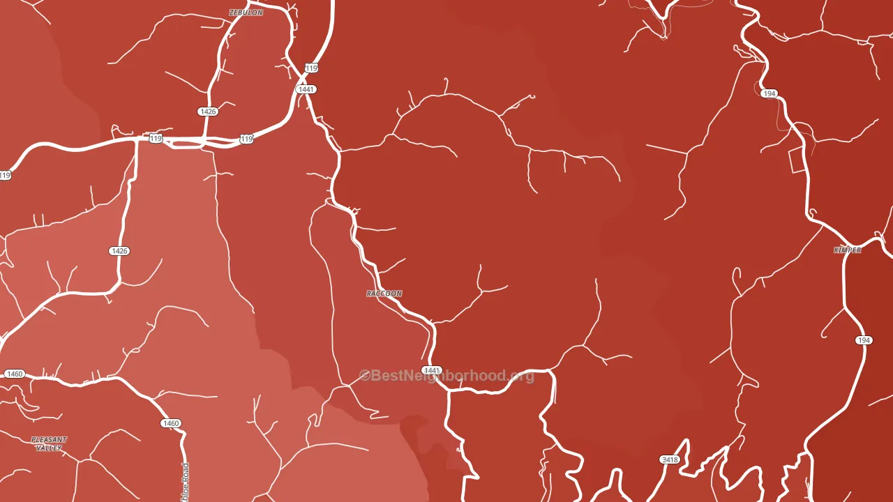41557, KY block-group political-lean map