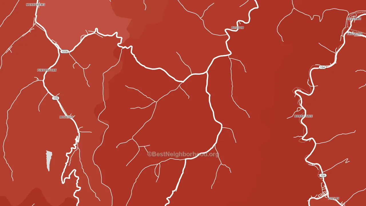 41558, KY block-group political-lean map