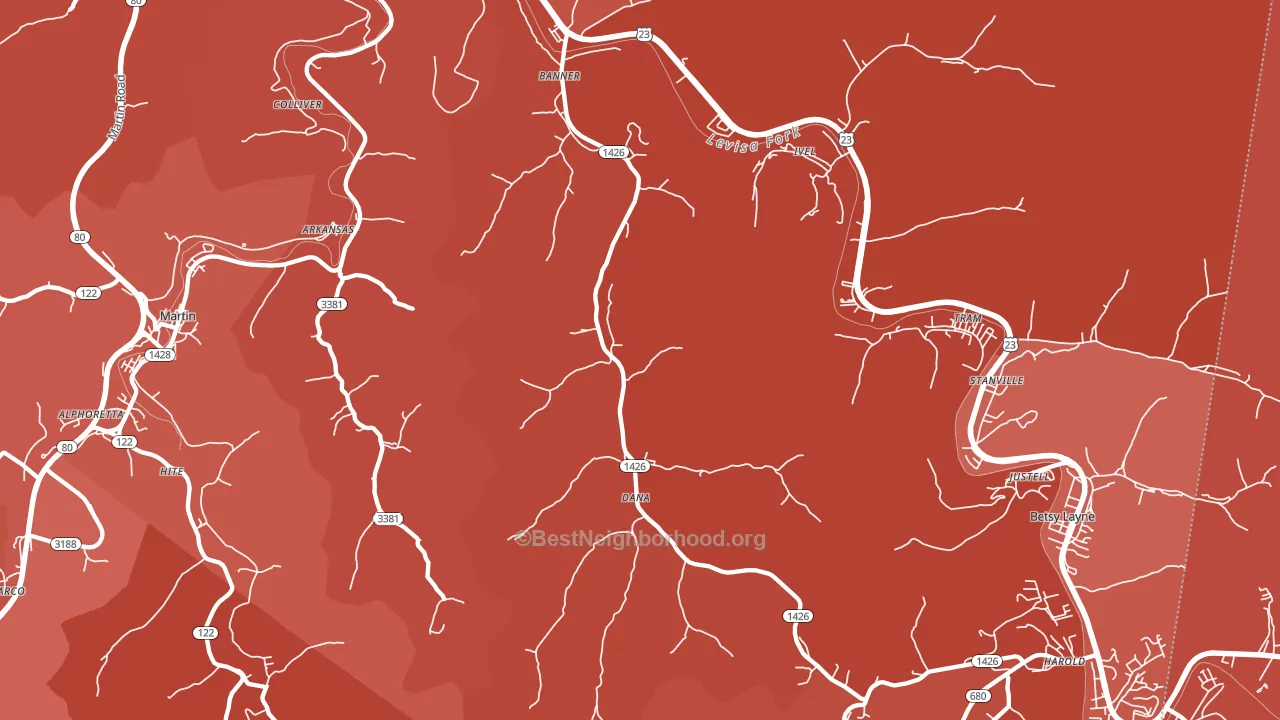 41603, KY block-group political-lean map