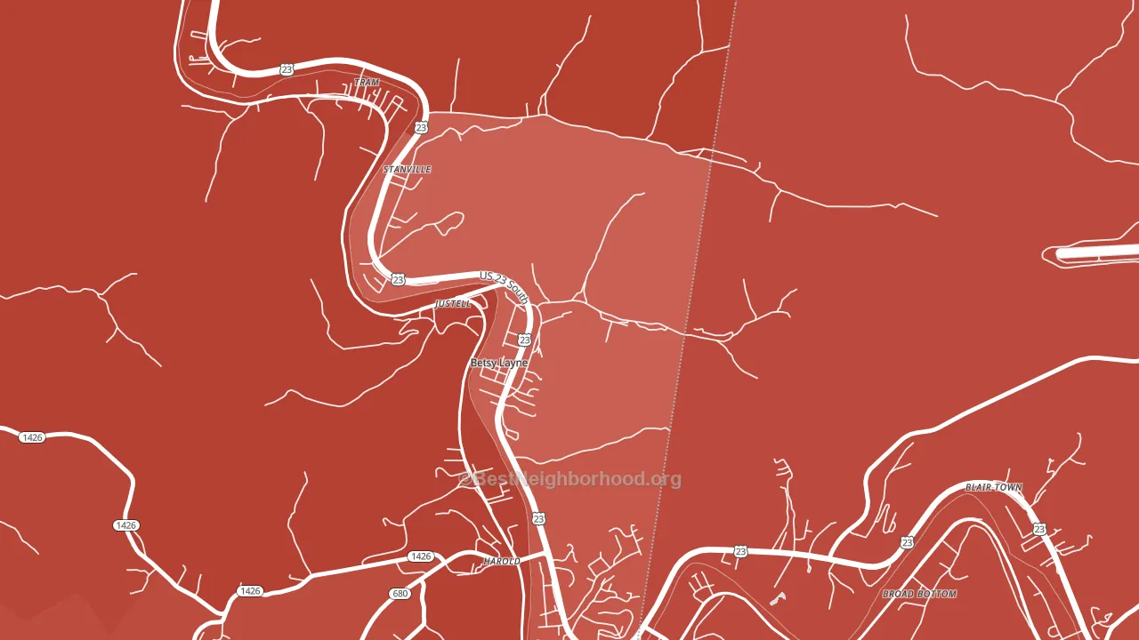 41605, KY block-group political-lean map