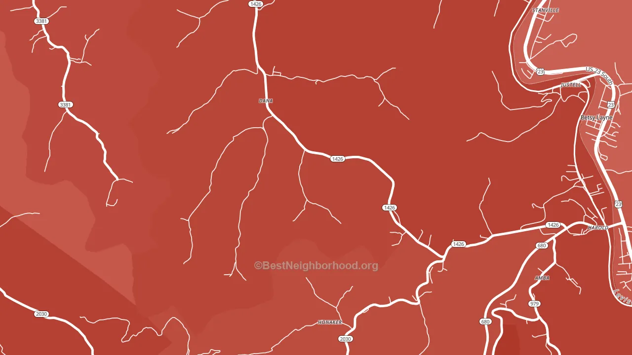 41615, KY block-group political-lean map