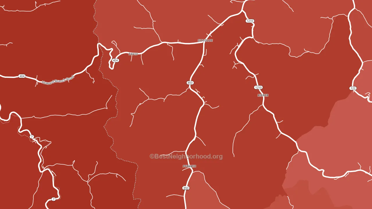 41616, KY block-group political-lean map