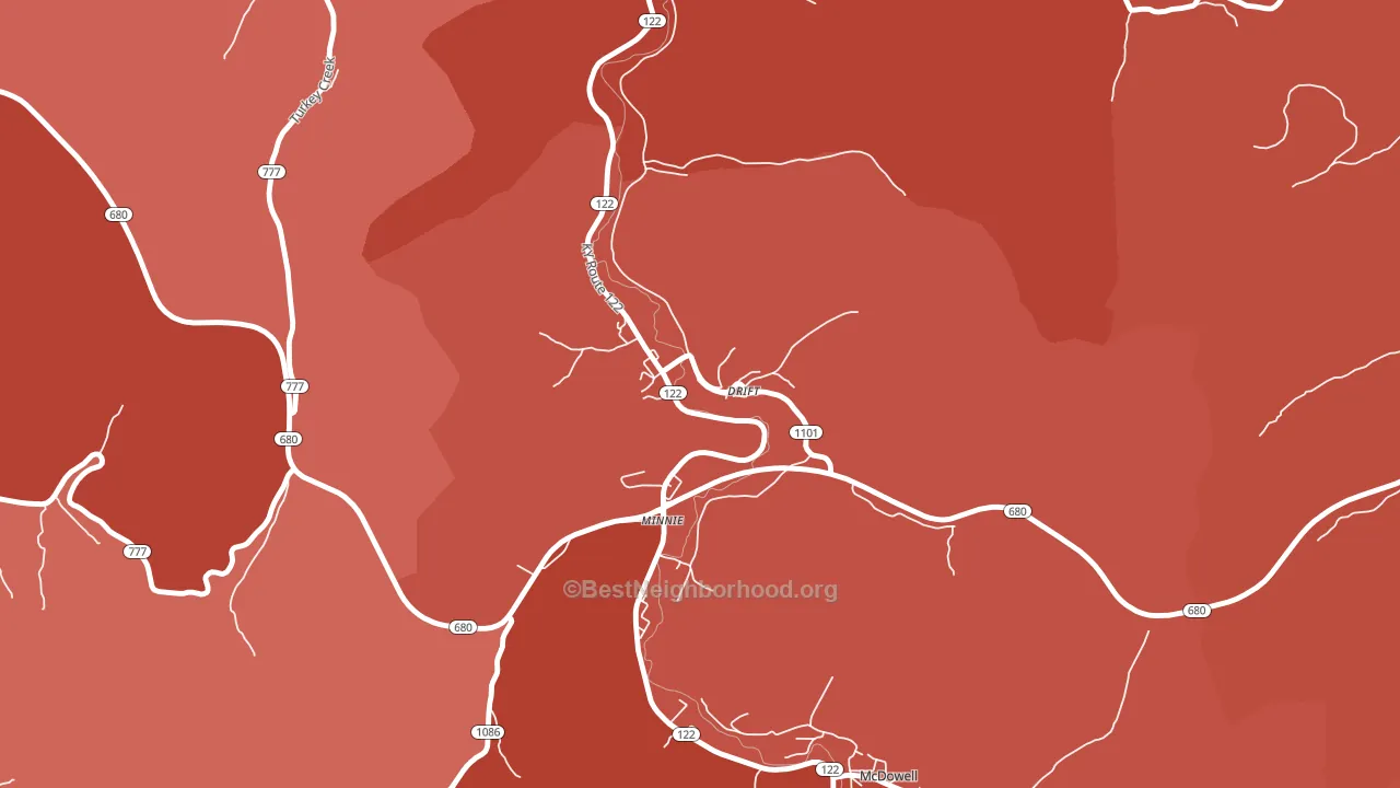 41619, KY block-group political-lean map