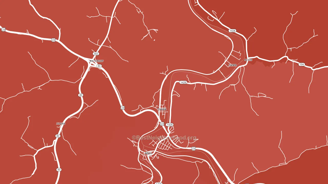 41621, KY block-group political-lean map