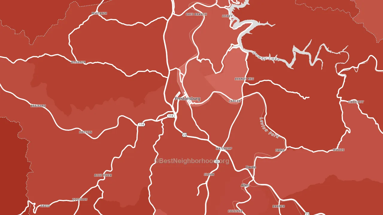 41653, KY block-group political-lean map