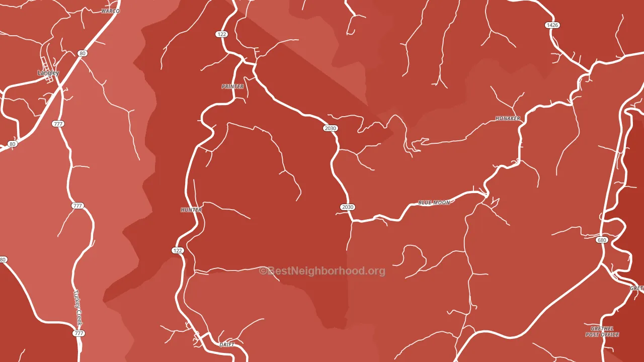41655, KY block-group political-lean map