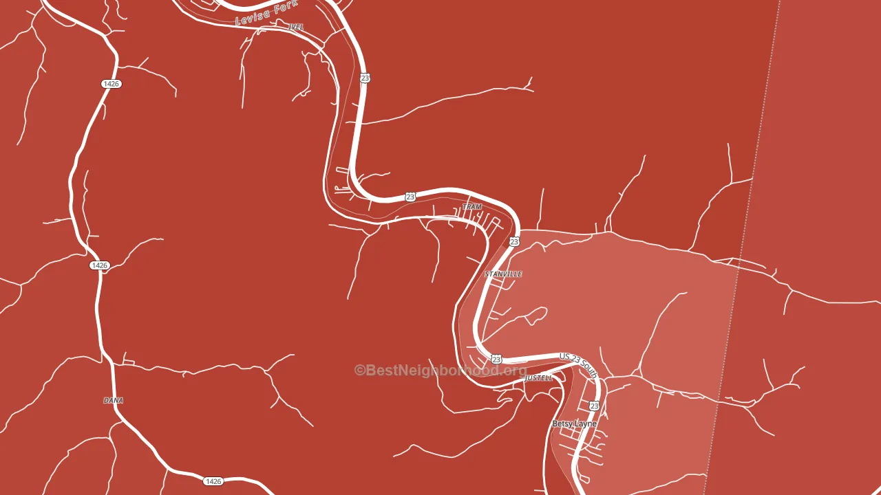 41663, KY block-group political-lean map