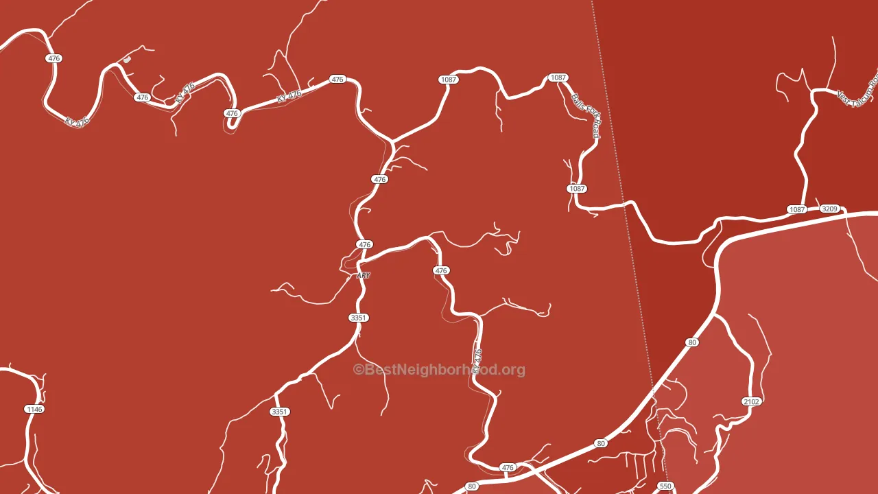 41712, KY block-group political-lean map