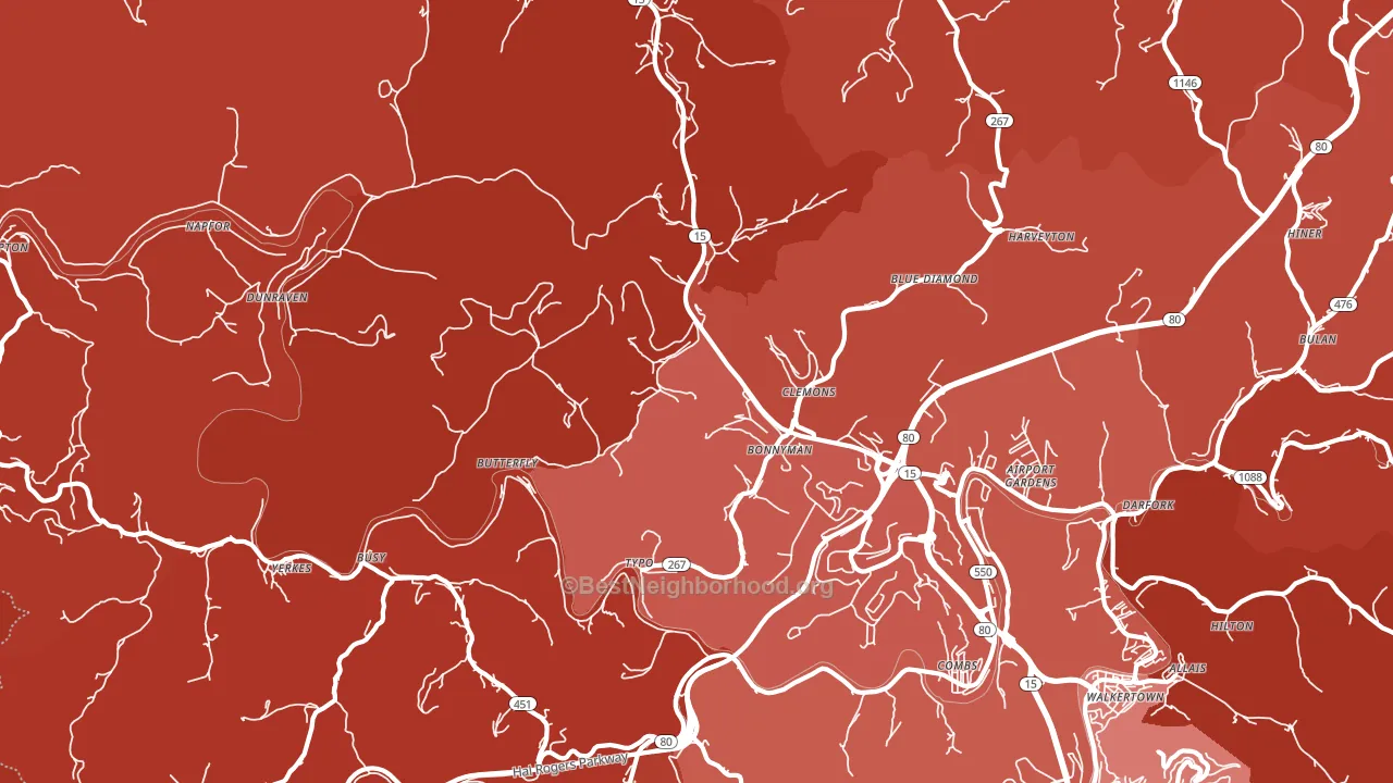 41719, KY block-group political-lean map