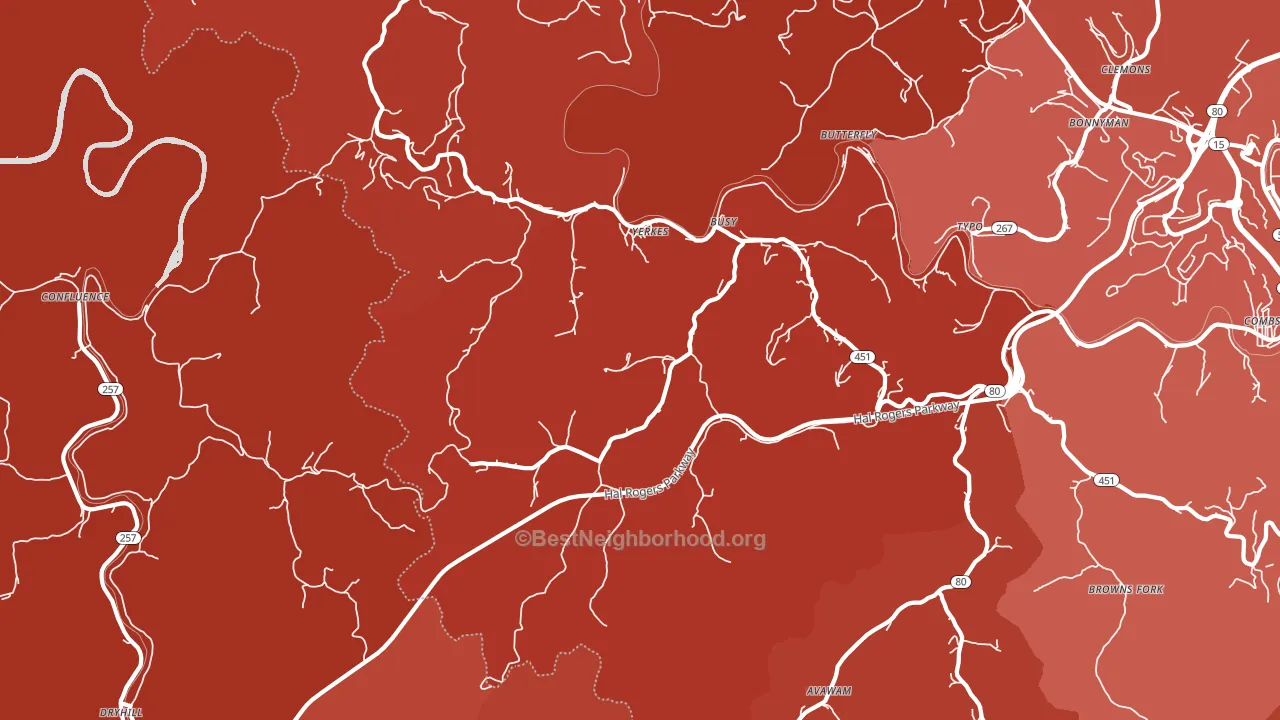 41723, KY block-group political-lean map
