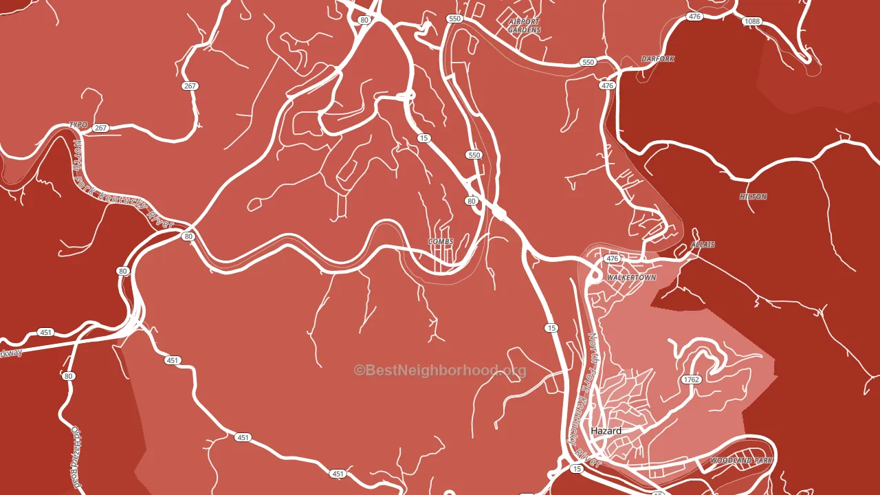 41729, KY block-group political-lean map