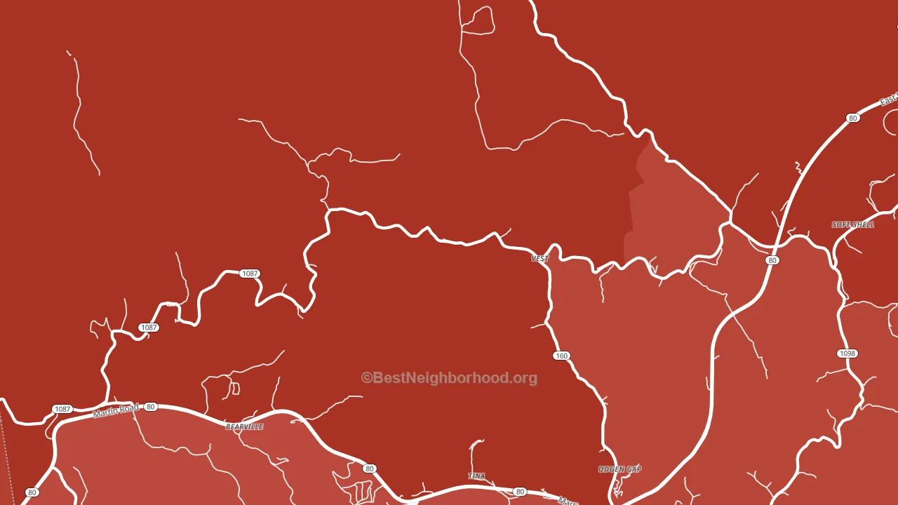 41772, KY block-group political-lean map