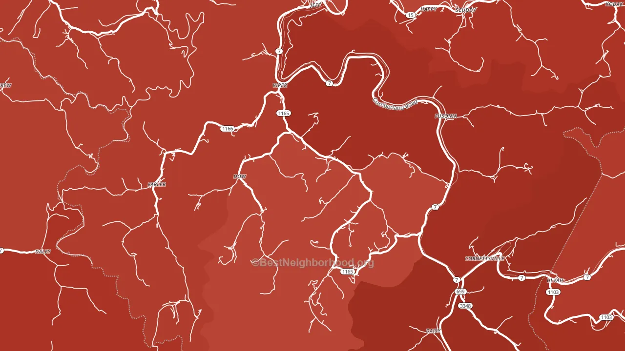 41774, KY block-group political-lean map