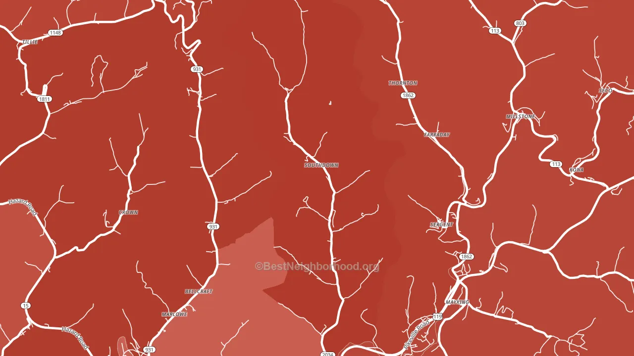 41815, KY block-group political-lean map