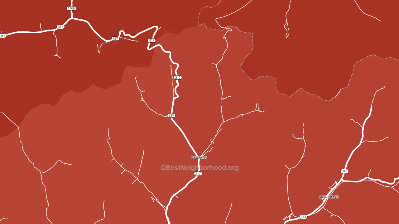 41825, KY block-group political-lean map