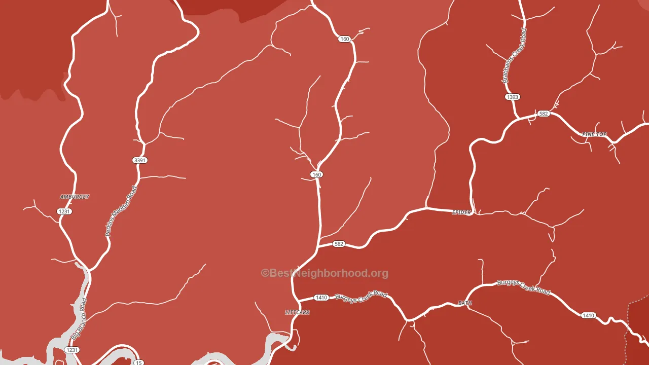 41834, KY block-group political-lean map