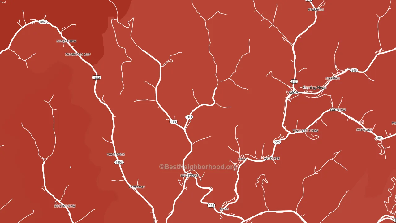 41838, KY block-group political-lean map