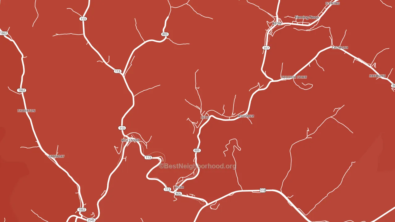 41849, KY block-group political-lean map
