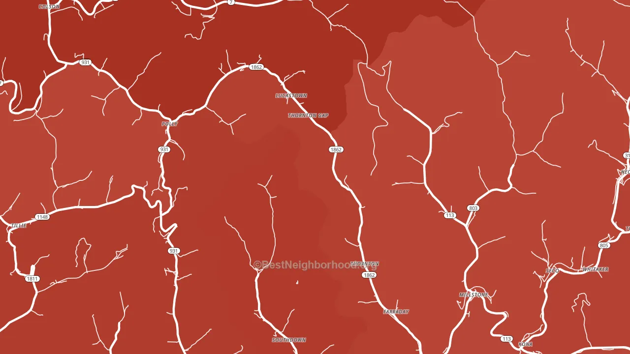 41855, KY block-group political-lean map