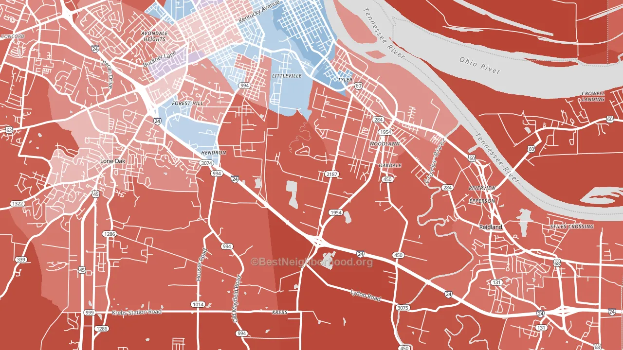 42003, KY block-group political-lean map