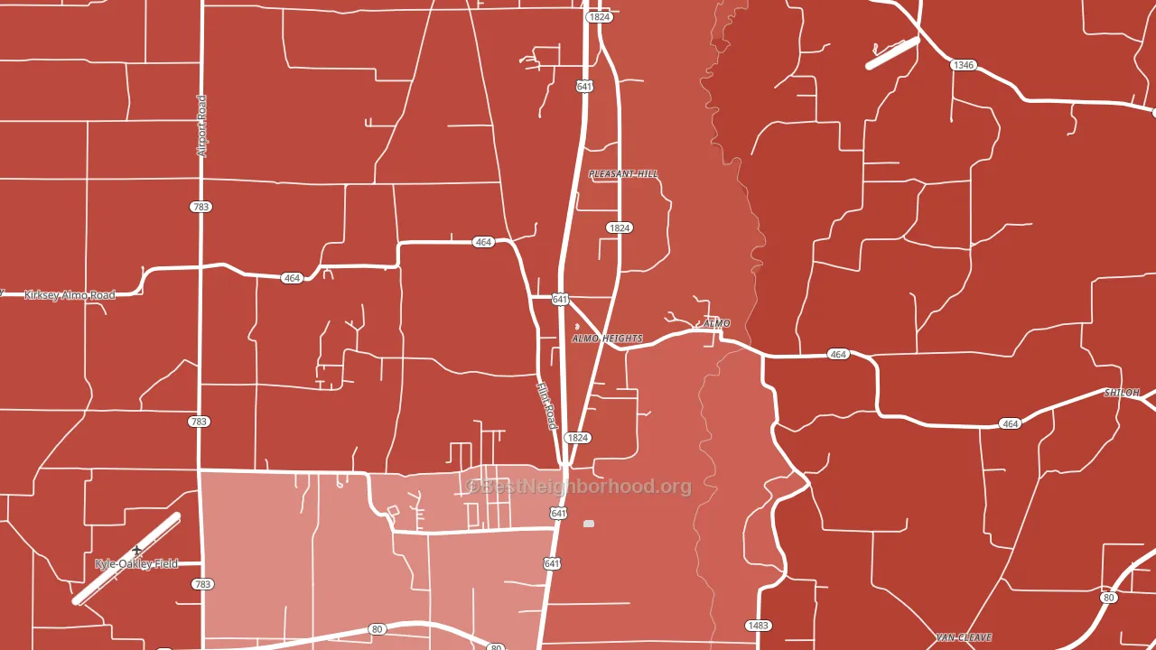 42020, KY block-group political-lean map